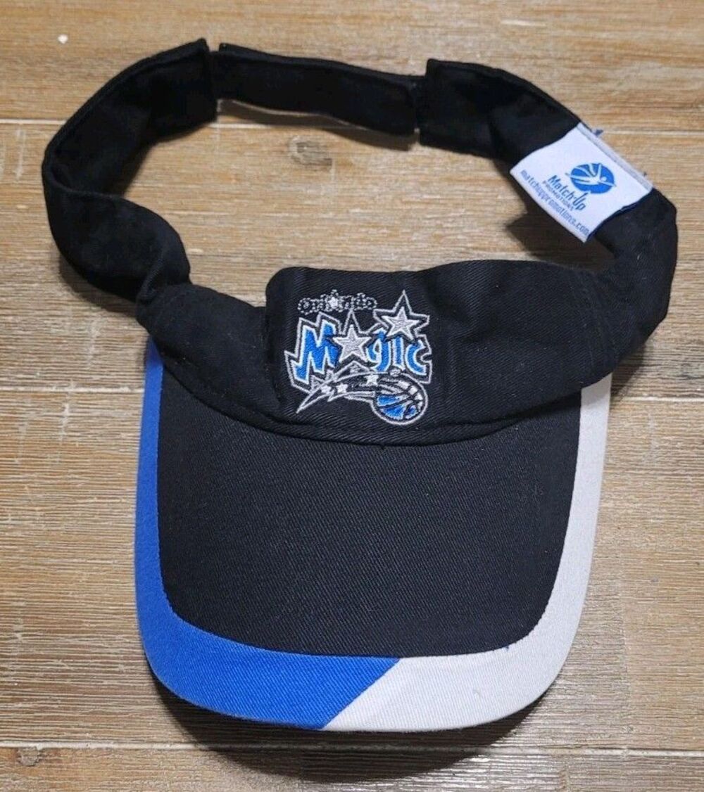 Orlando Magic Geico Sun Visor Cap Hat Adult OSFA OSFM Adjustable Black NBA